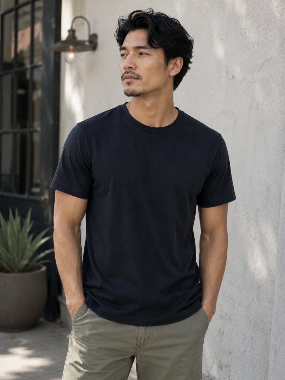 Stafford Black Basic Tee Shirt Large